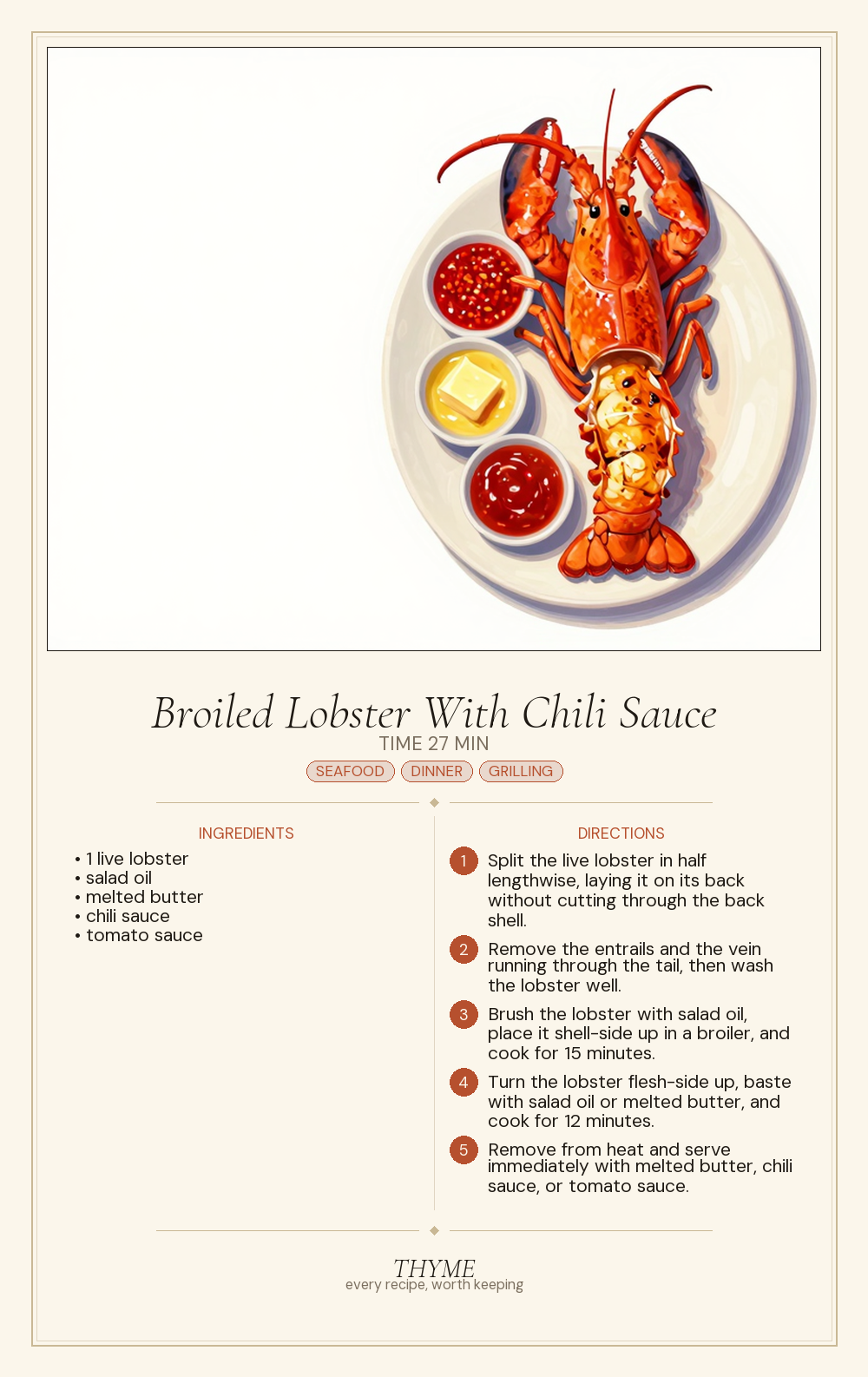 Broiled Lobster With Chili Sauce