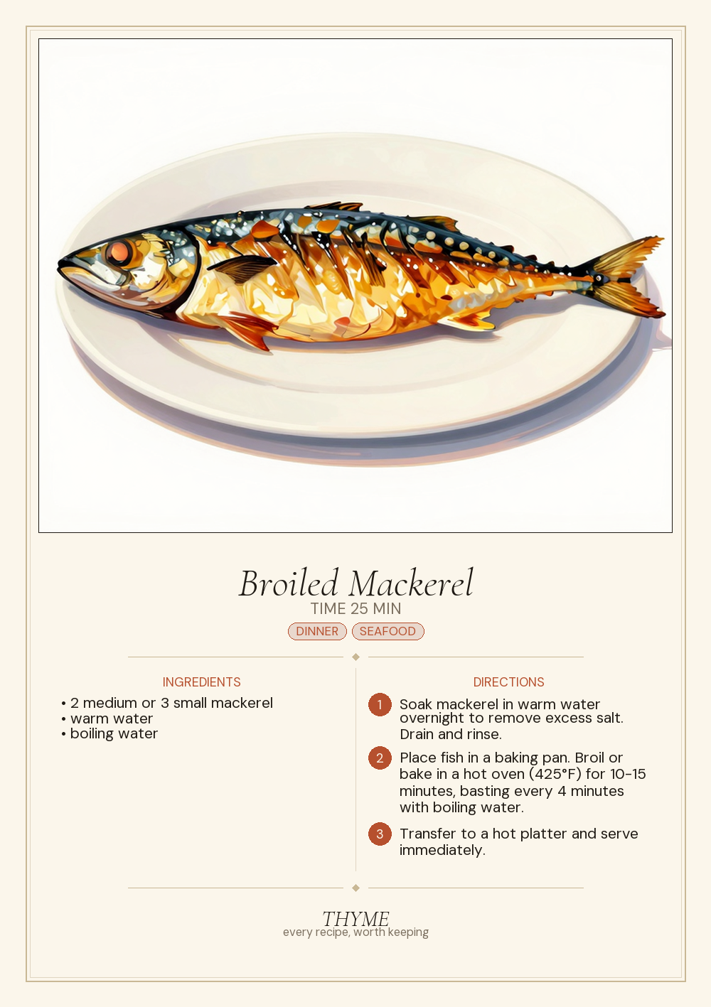 Broiled Mackerel