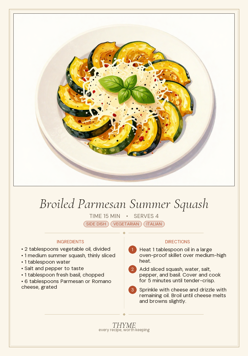 Broiled Parmesan Summer Squash