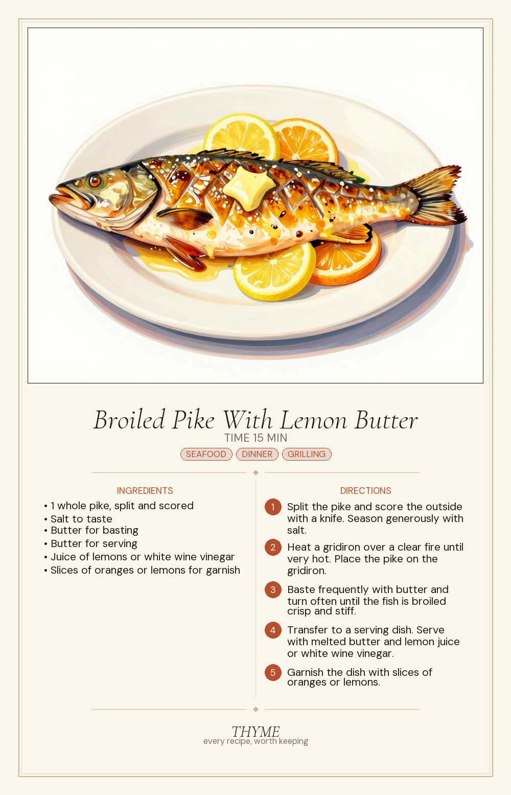 Broiled Pike With Lemon Butter
