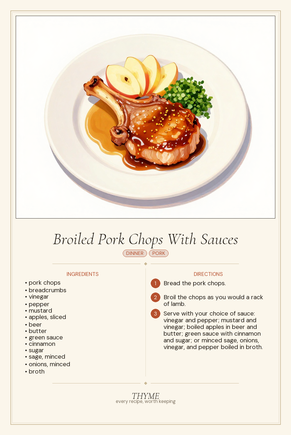 Broiled Pork Chops With Sauces