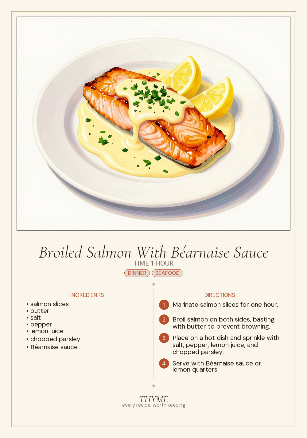 Broiled Salmon With Béarnaise Sauce