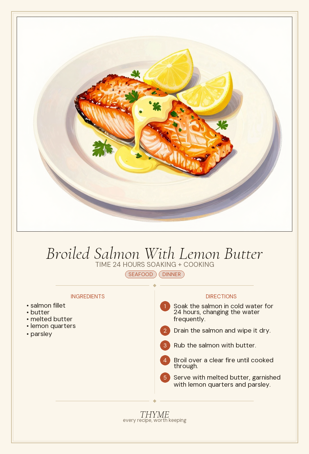 Broiled Salmon With Lemon Butter