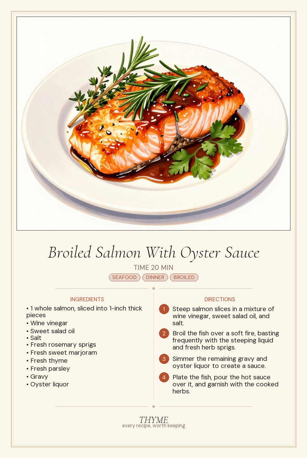 Broiled Salmon With Oyster Sauce