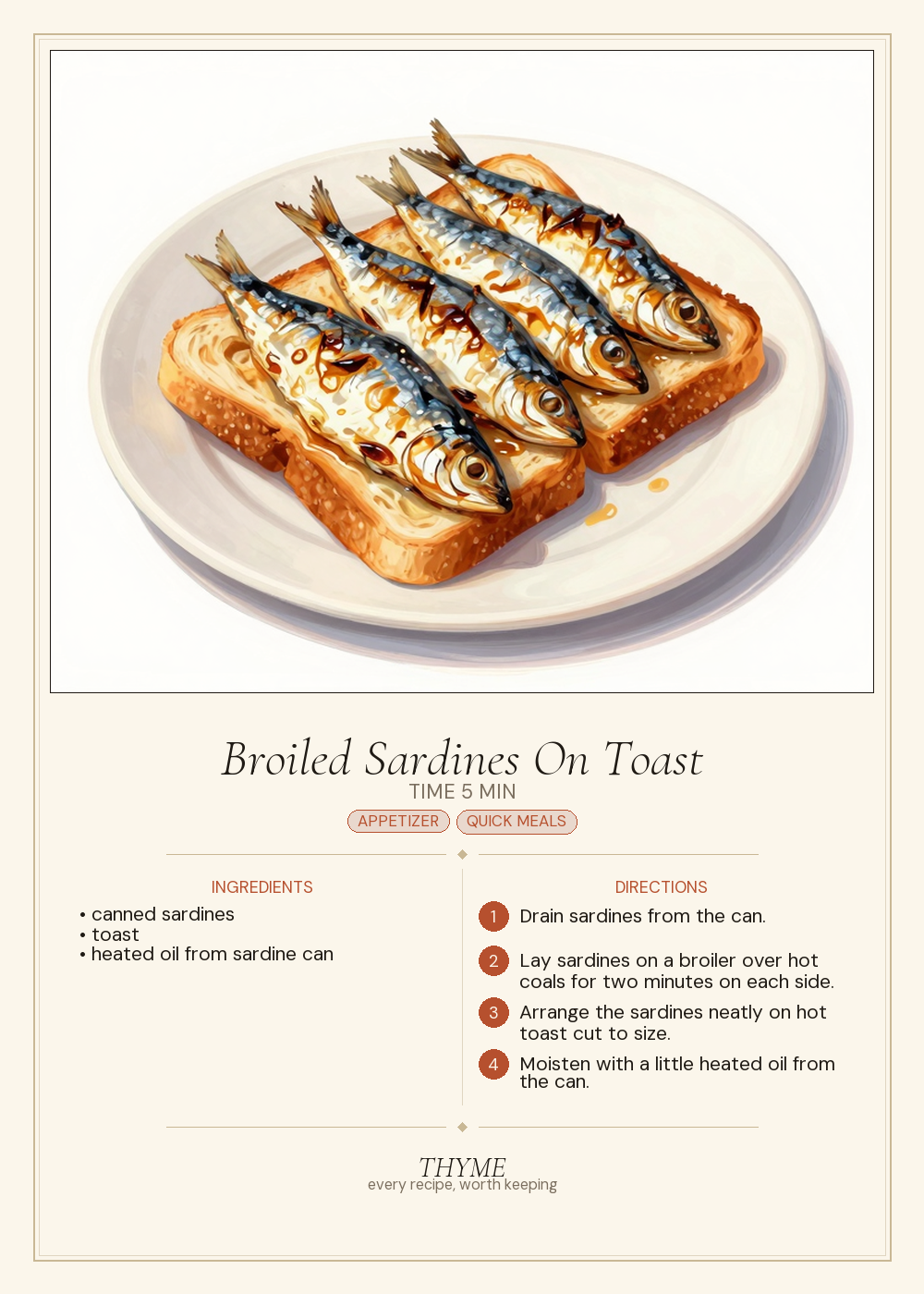 Broiled Sardines On Toast