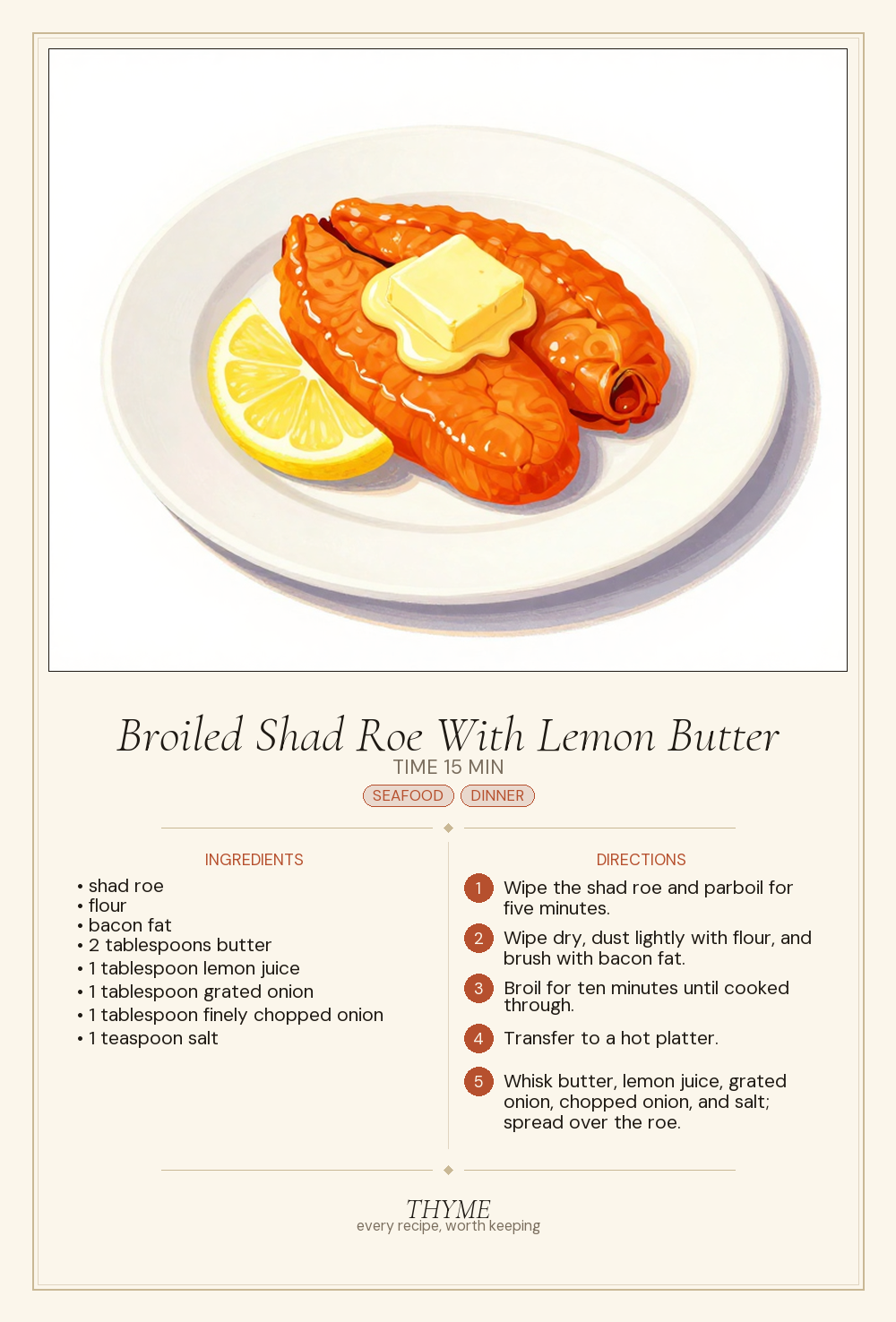 Broiled Shad Roe With Lemon Butter
