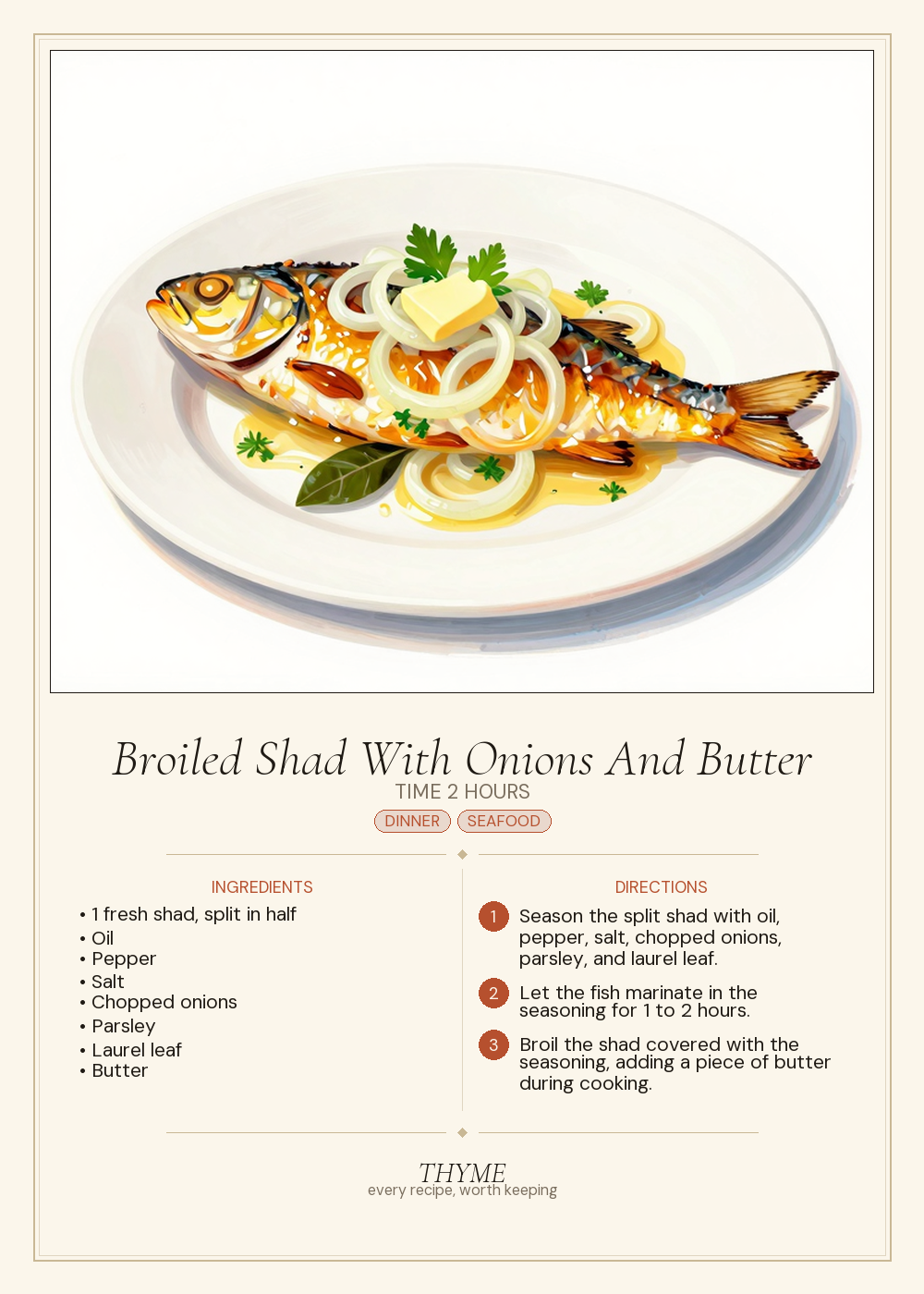 Broiled Shad With Onions And Butter
