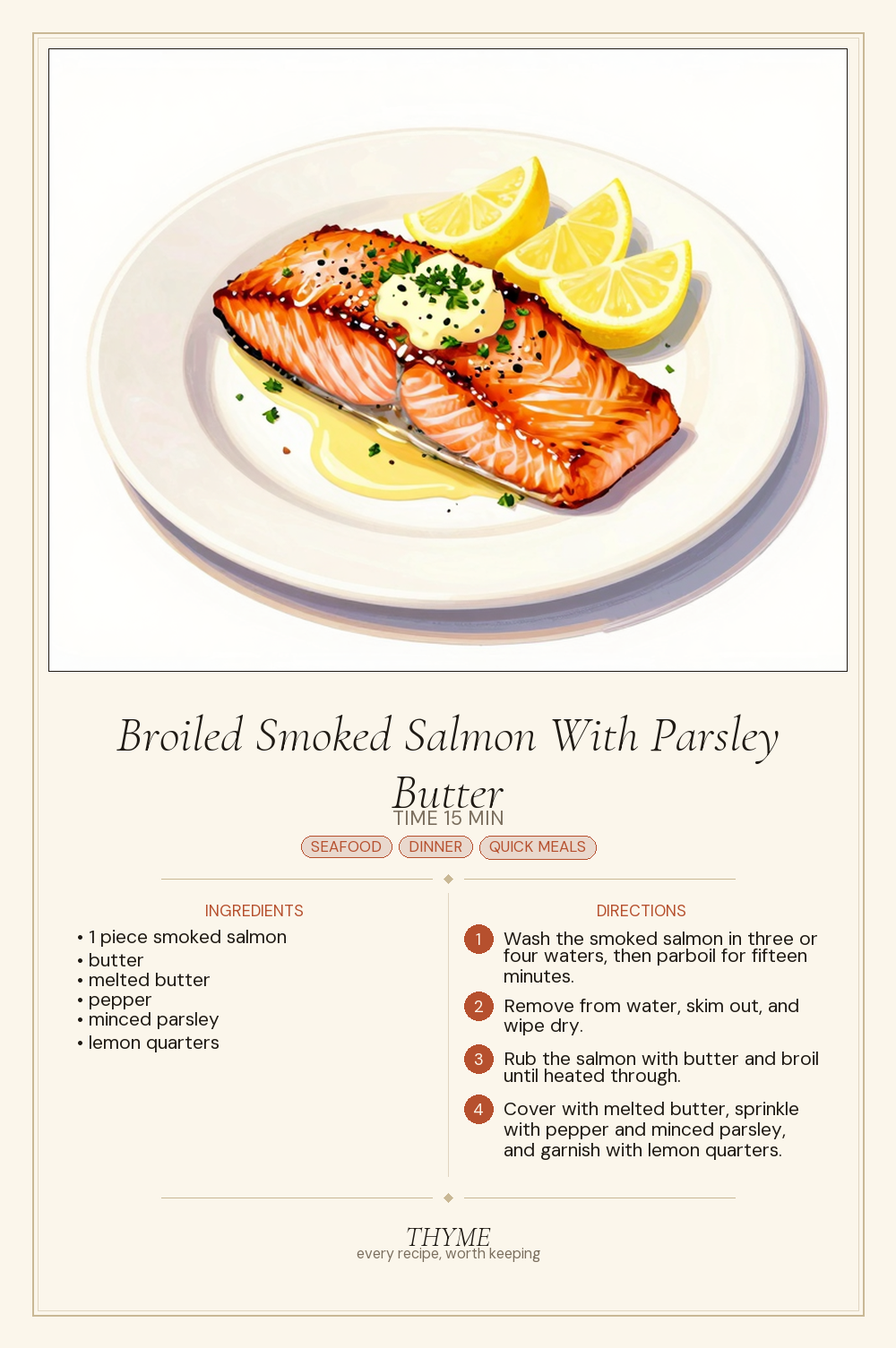 Broiled Smoked Salmon With Parsley Butter