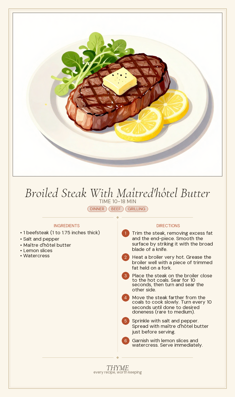 Broiled Steak With Maîtred'hôtel Butter
