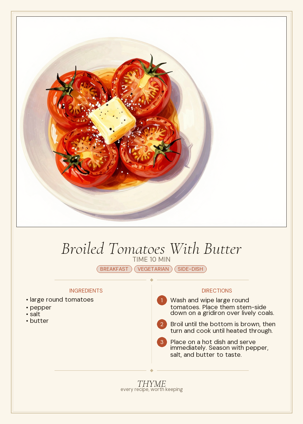 Broiled Tomatoes With Butter