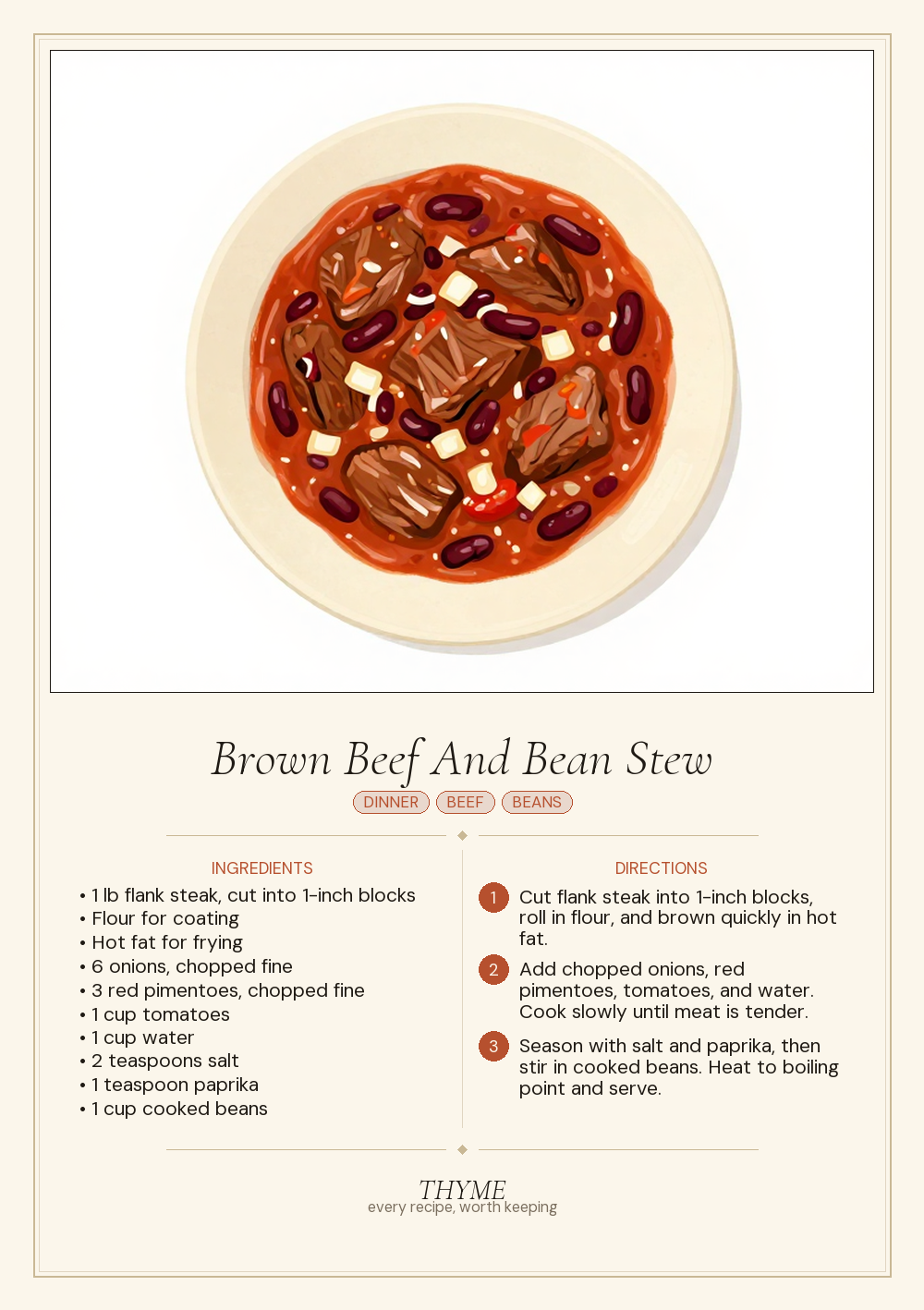 Brown Beef And Bean Stew