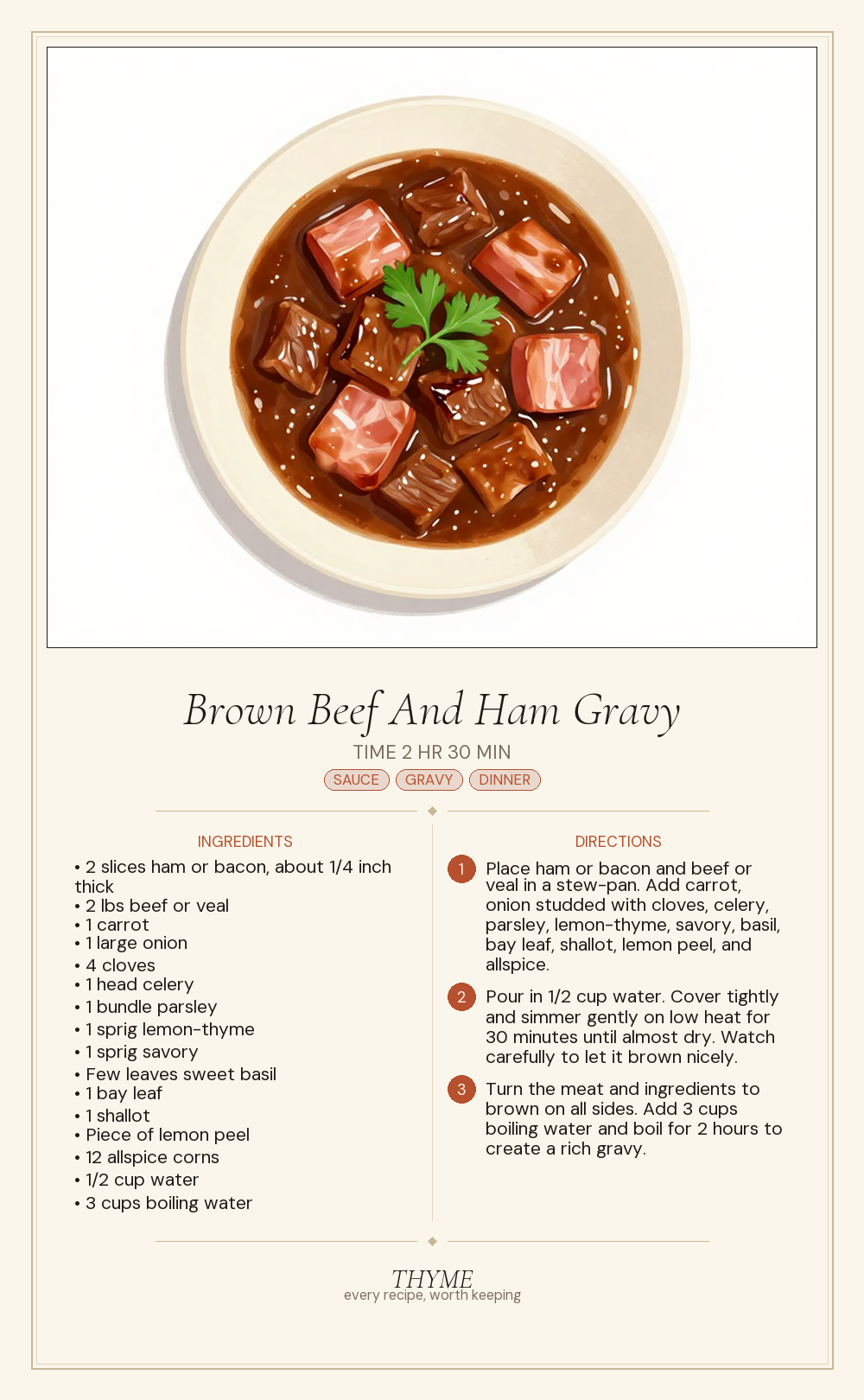 Brown Beef And Ham Gravy