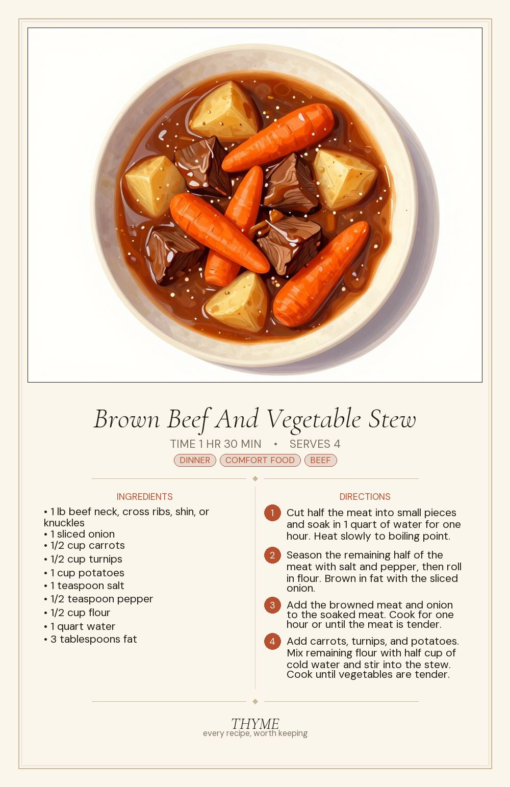 Brown Beef And Vegetable Stew
