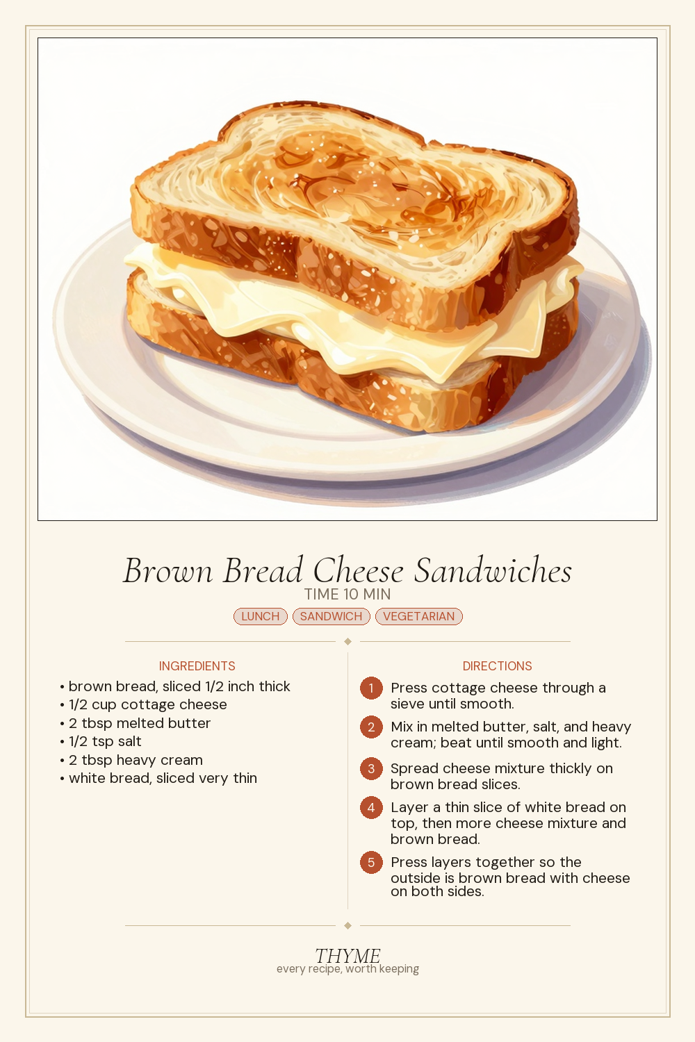 Brown Bread Cheese Sandwiches