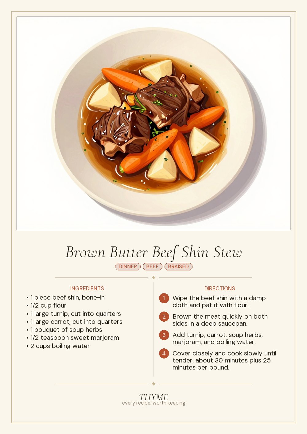 Brown Butter Beef Shin Stew