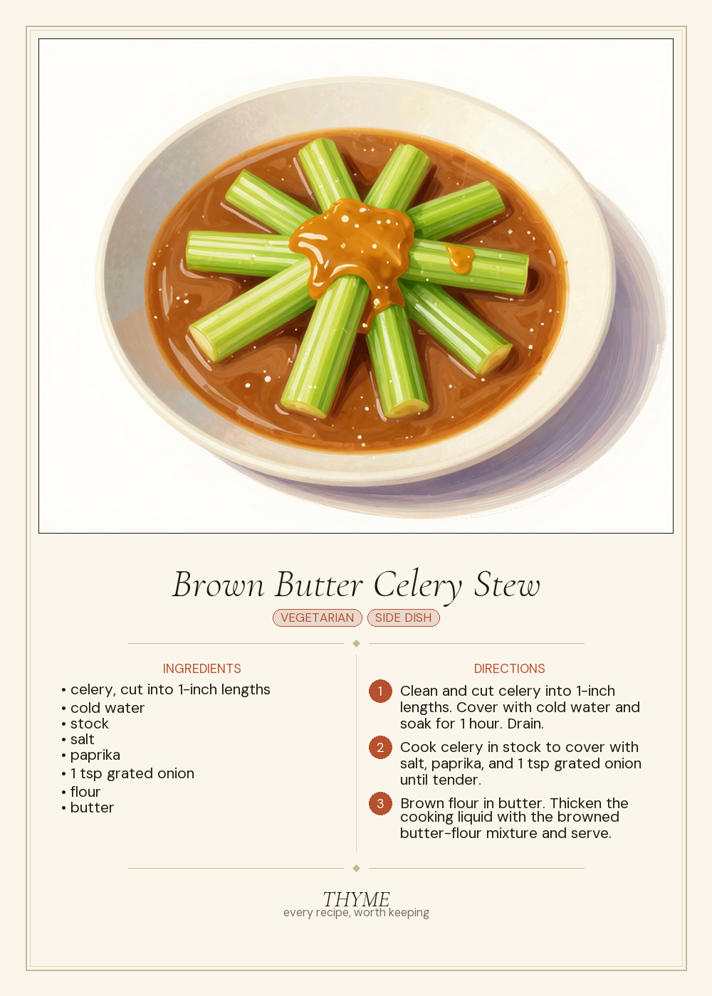 Brown Butter Celery Stew