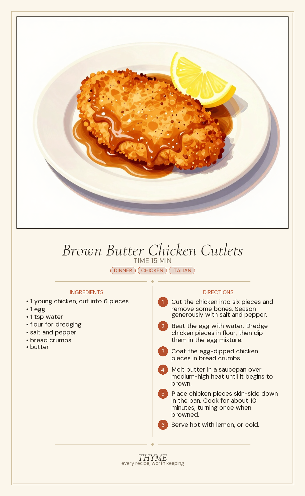 Brown Butter Chicken Cutlets