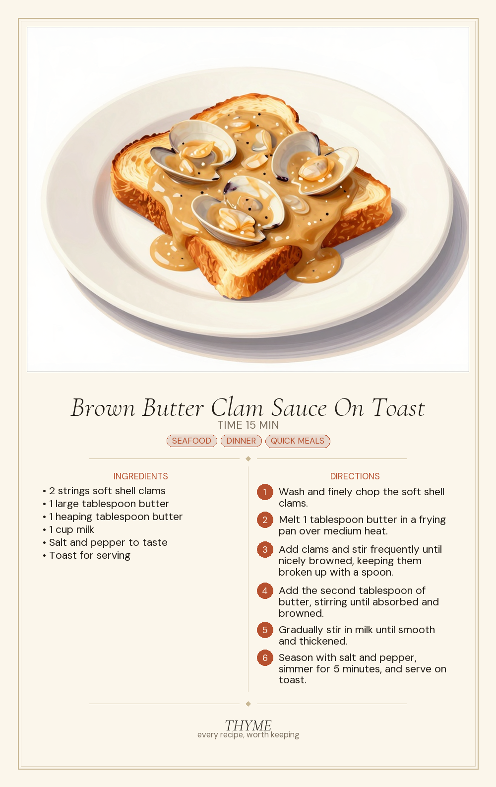 Brown Butter Clam Sauce On Toast