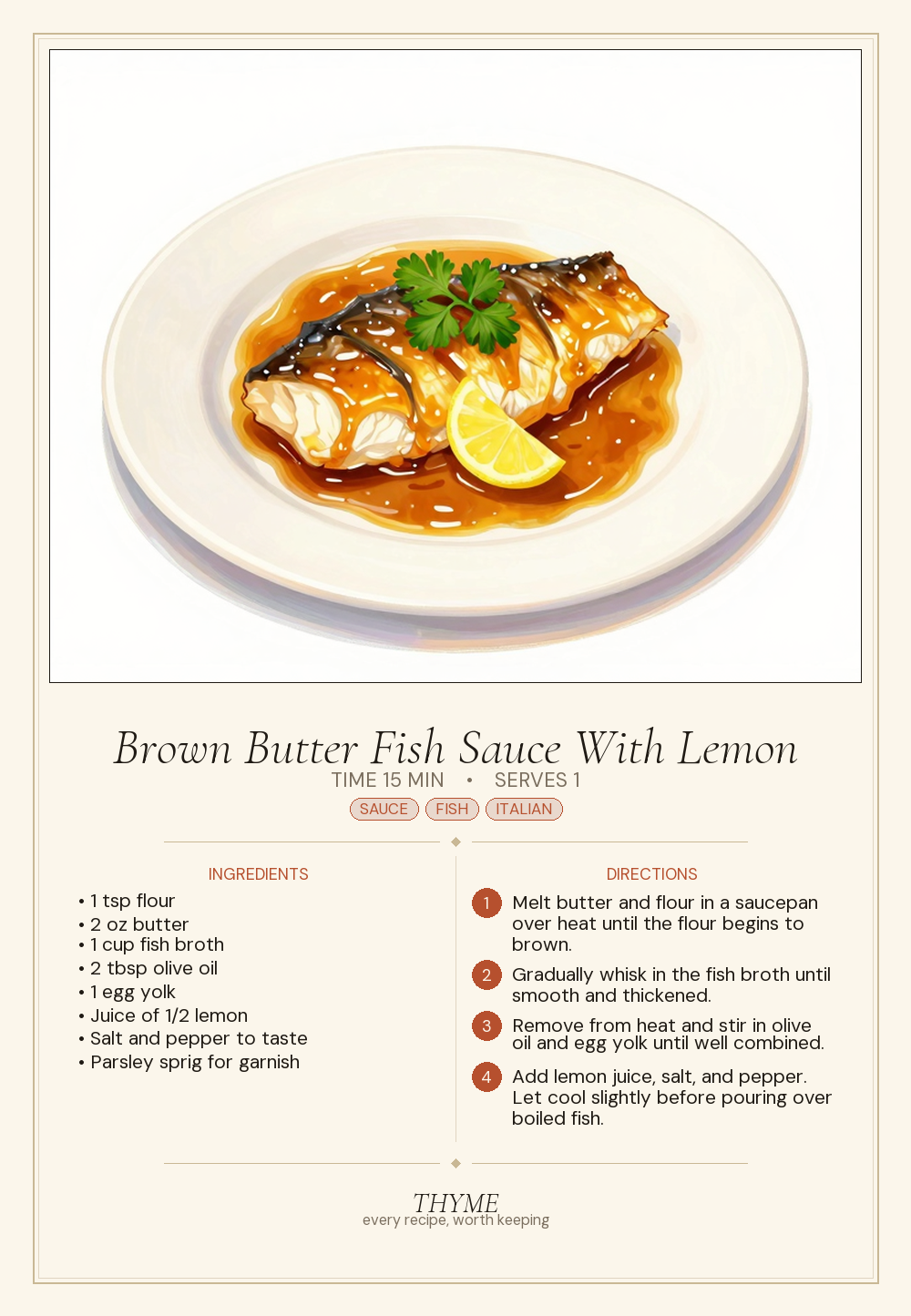 Brown Butter Fish Sauce With Lemon