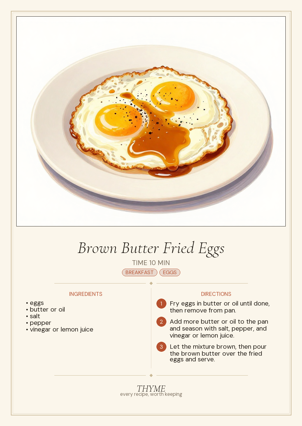 Brown Butter Fried Eggs