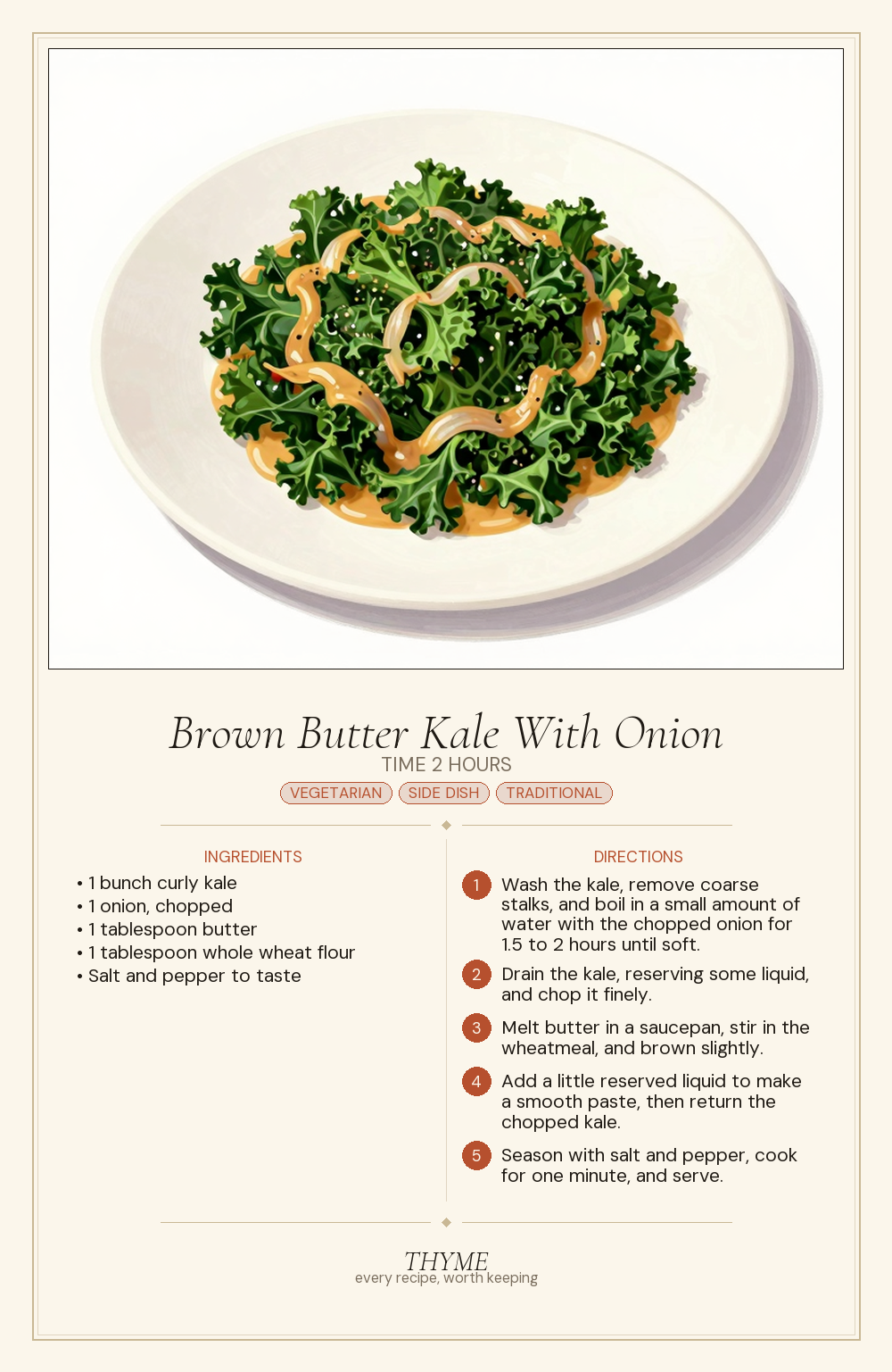Brown Butter Kale With Onion