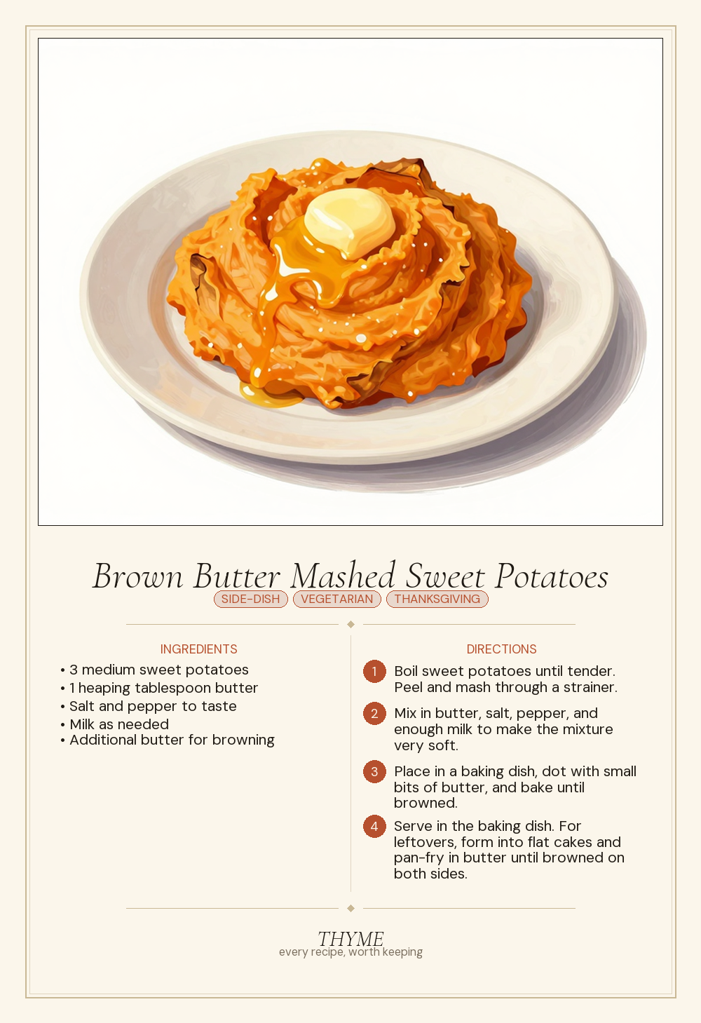 Brown Butter Mashed Sweet Potatoes
