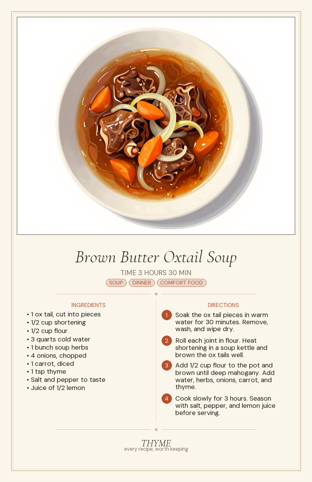 Brown Butter Oxtail Soup