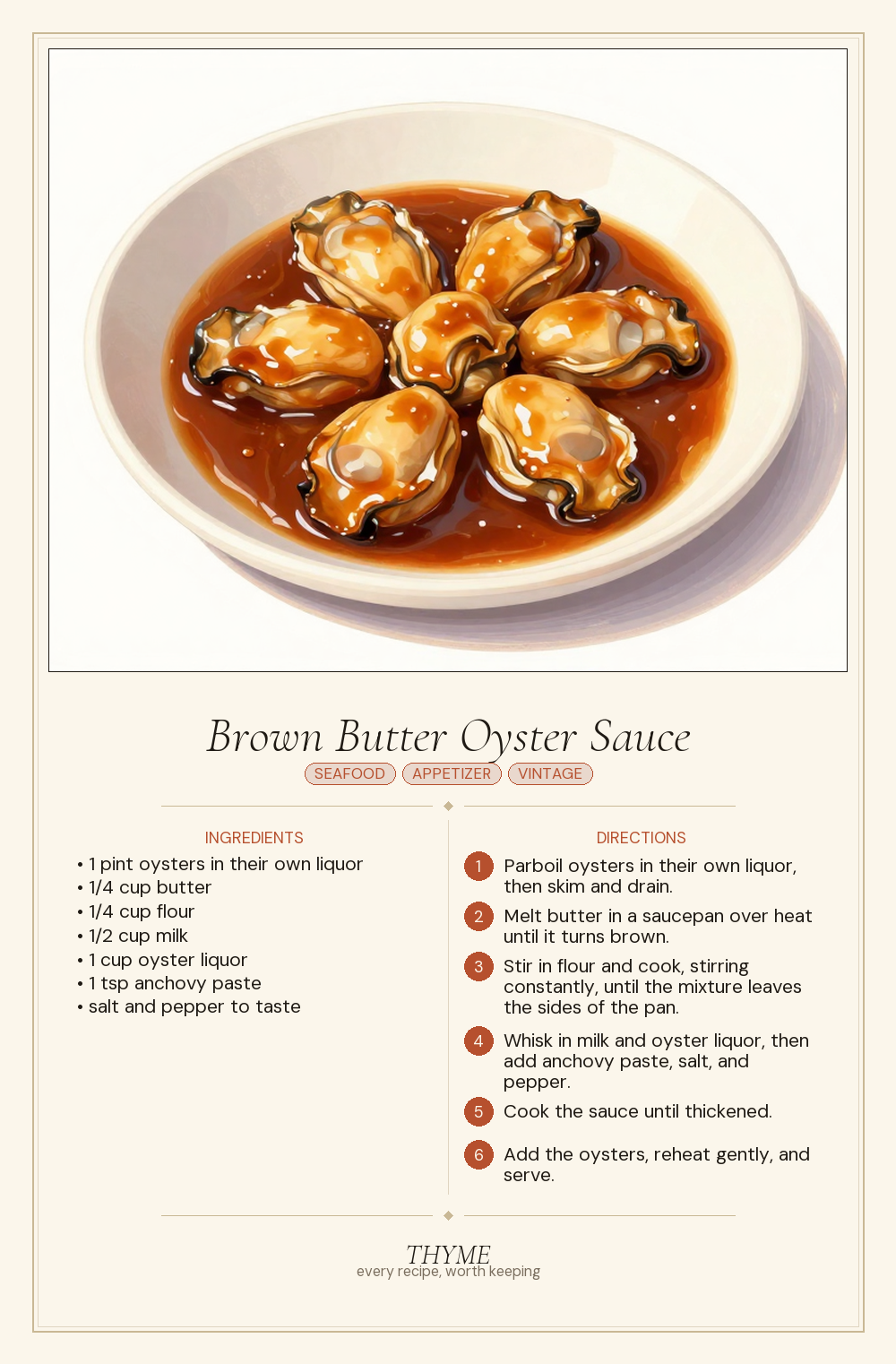 Brown Butter Oyster Sauce