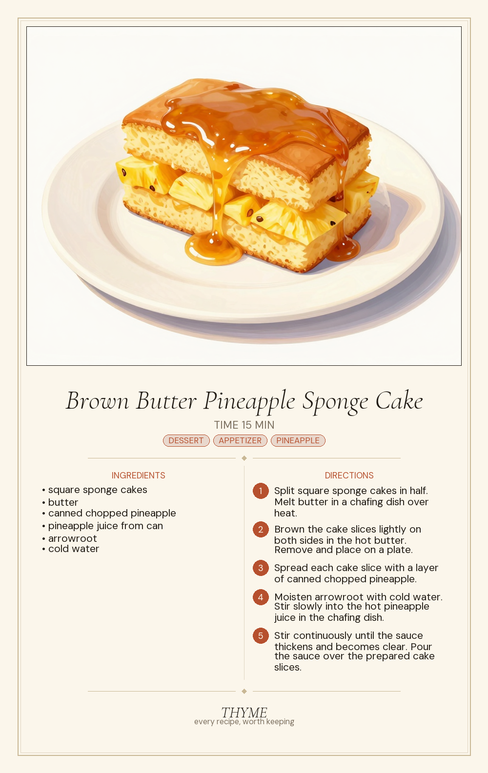 Brown Butter Pineapple Sponge Cake