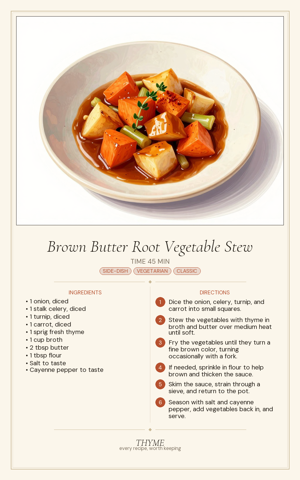 Brown Butter Root Vegetable Stew