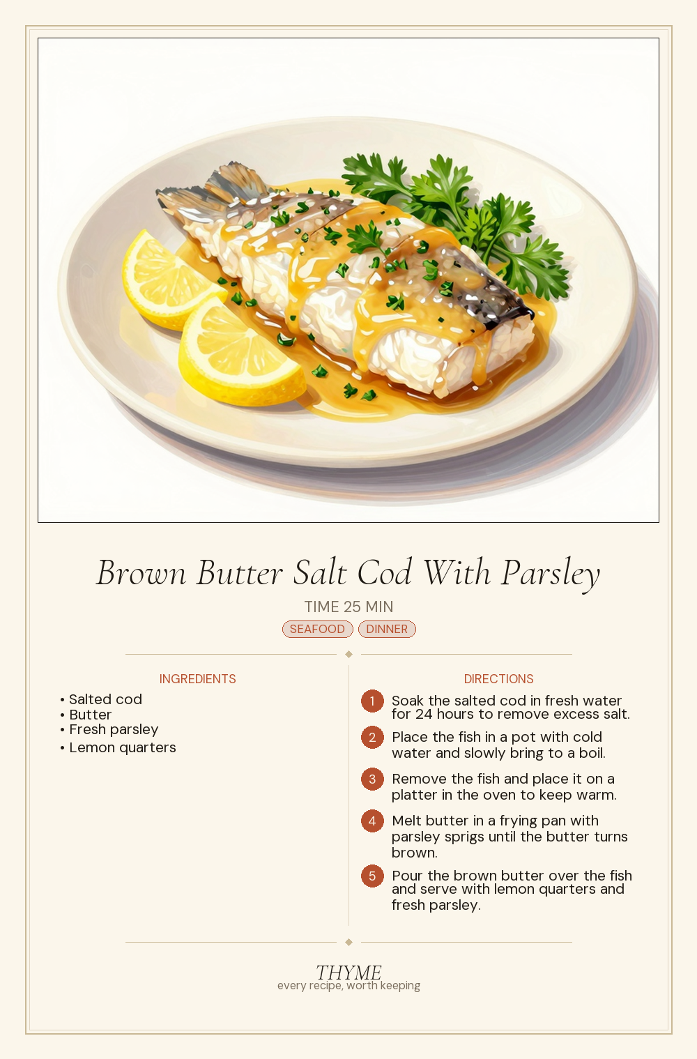 Brown Butter Salt Cod With Parsley
