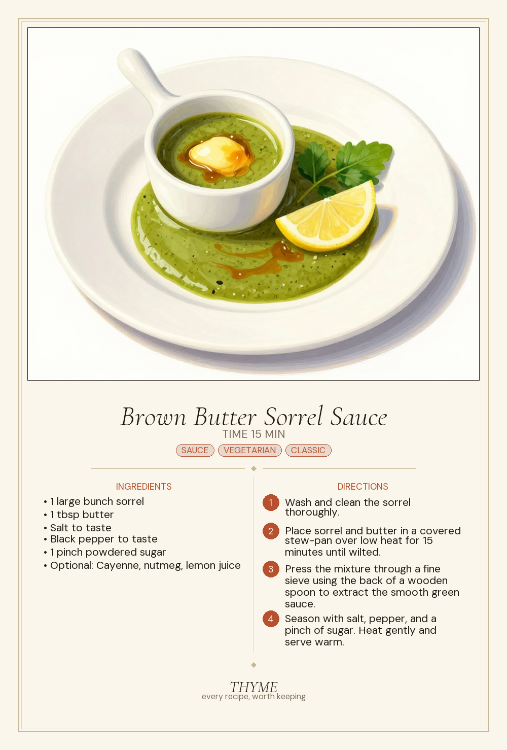 Brown Butter Sorrel Sauce