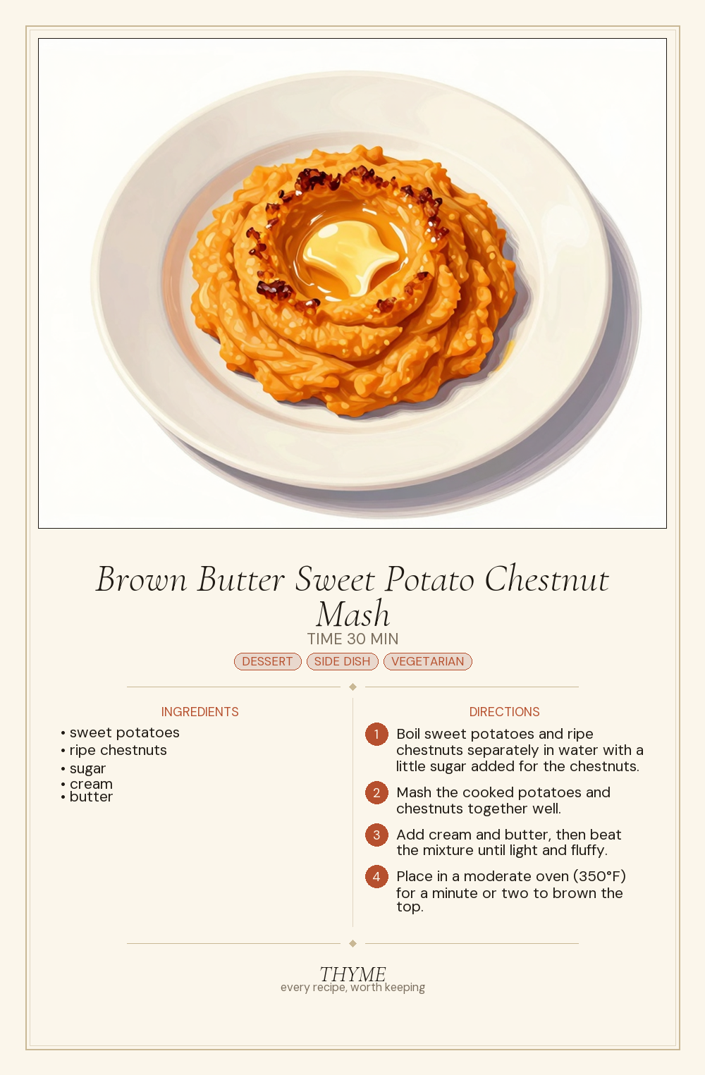 Brown Butter Sweet Potato Chestnut Mash