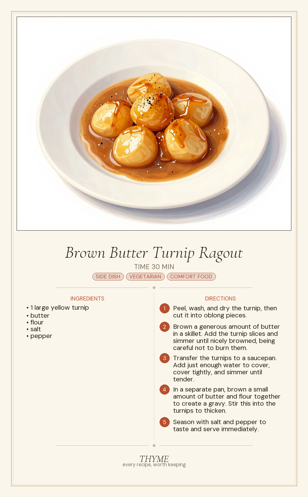 Brown Butter Turnip Ragout