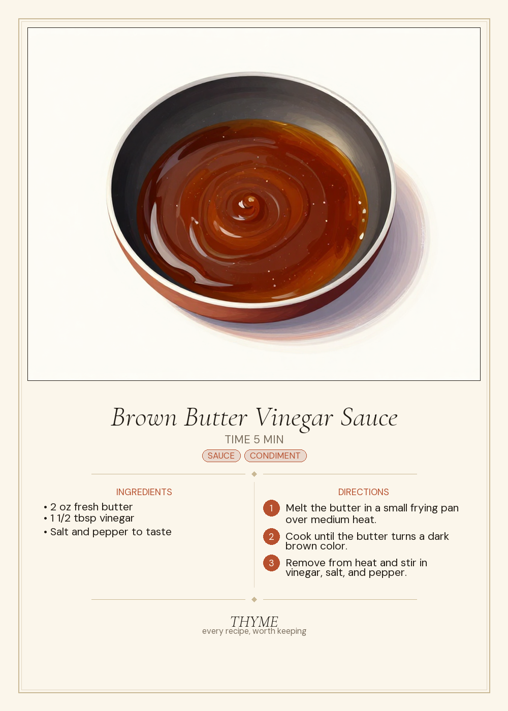 Brown Butter Vinegar Sauce