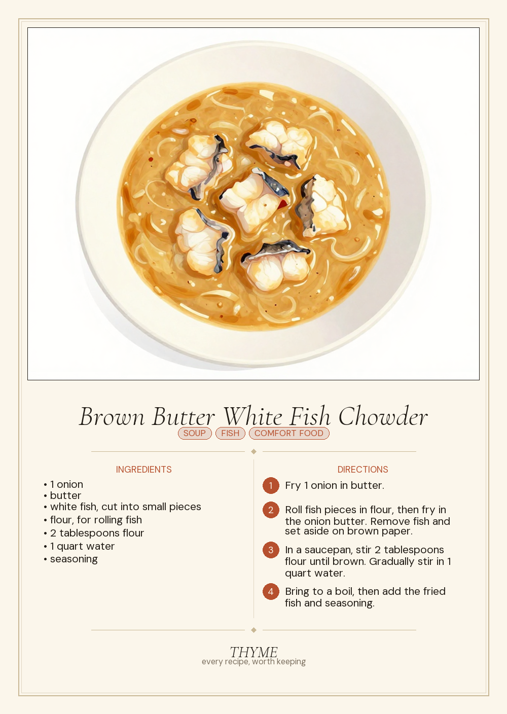 Brown Butter White Fish Chowder
