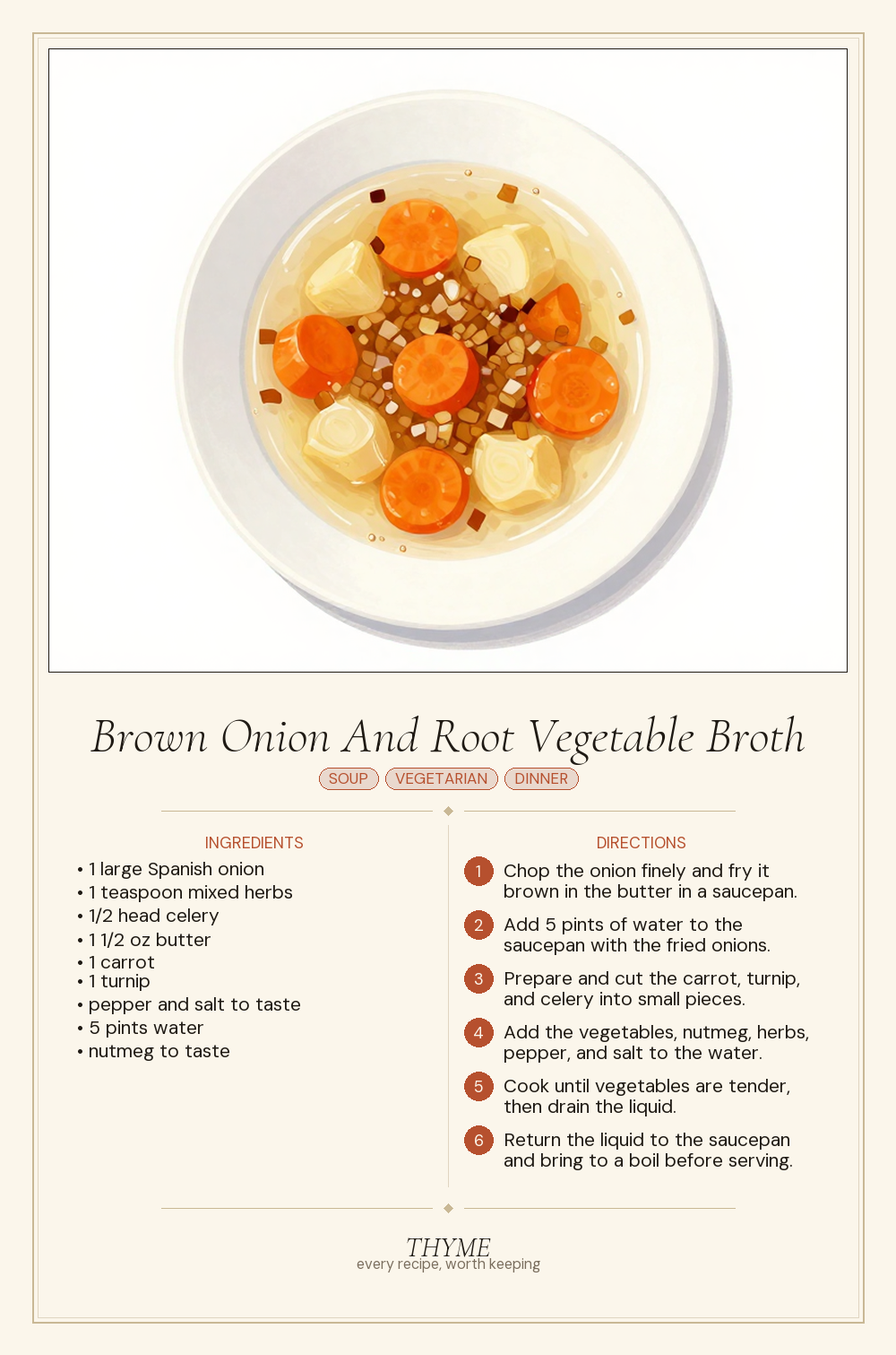 Brown Onion And Root Vegetable Broth