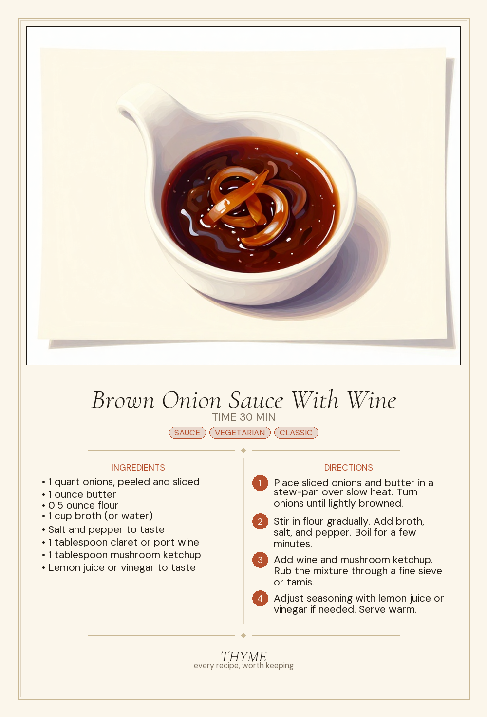Brown Onion Sauce With Wine