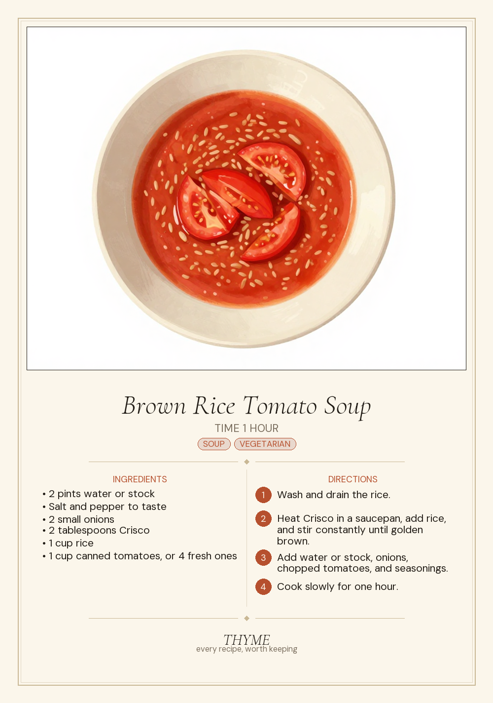 Brown Rice Tomato Soup