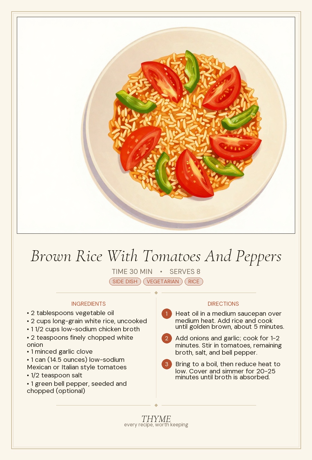 Brown Rice With Tomatoes And Peppers
