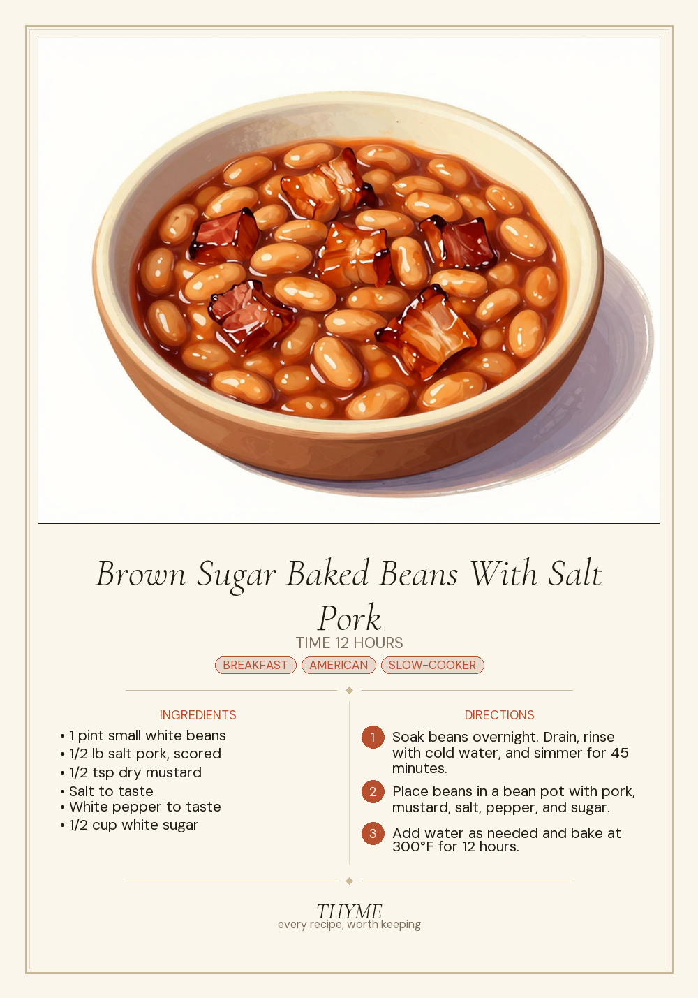 Brown Sugar Baked Beans With Salt Pork
