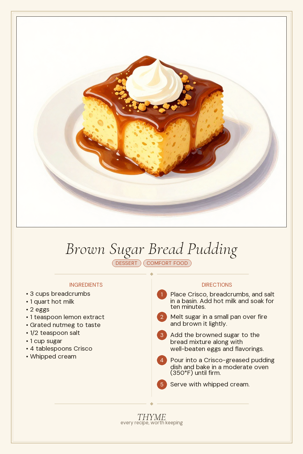 Brown Sugar Bread Pudding