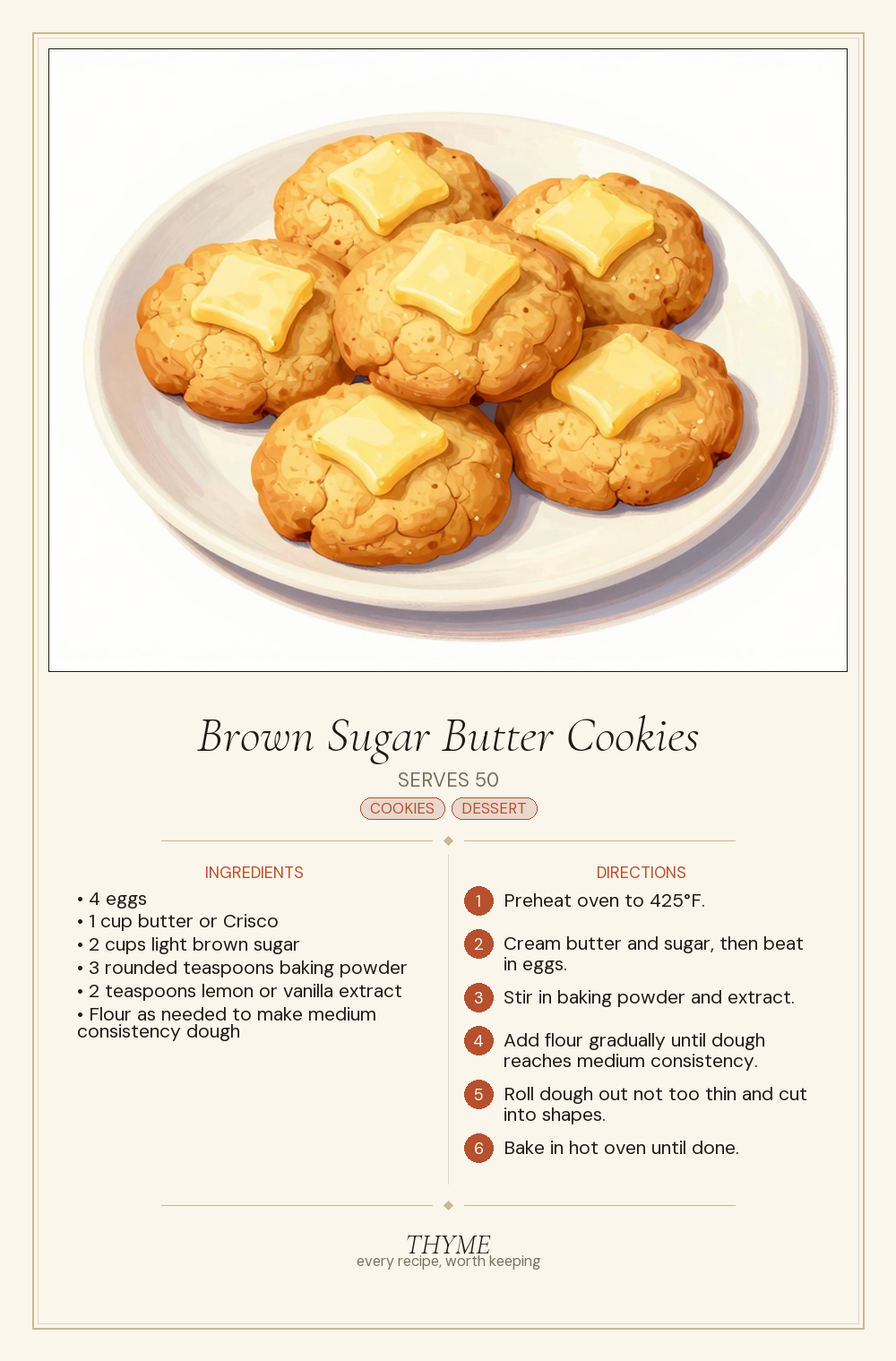 Brown Sugar Butter Cookies