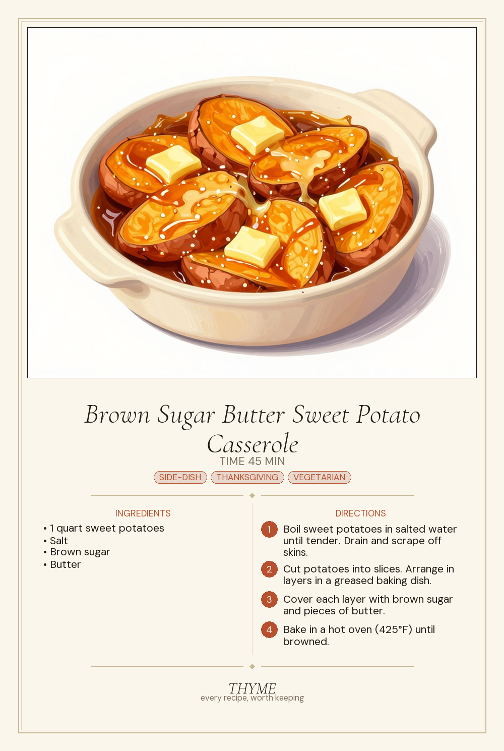 Brown Sugar Butter Sweet Potato Casserole