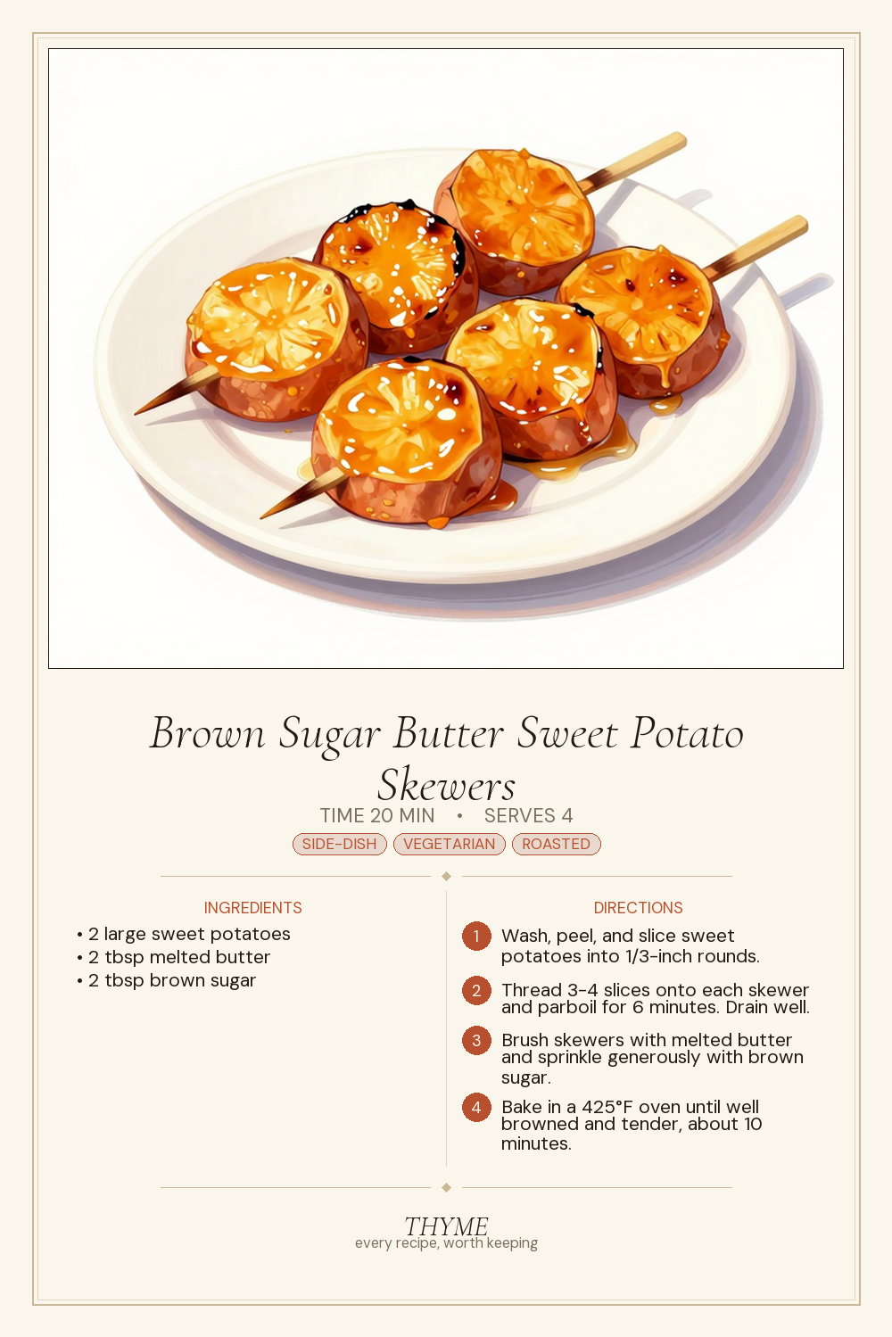 Brown Sugar Butter Sweet Potato Skewers
