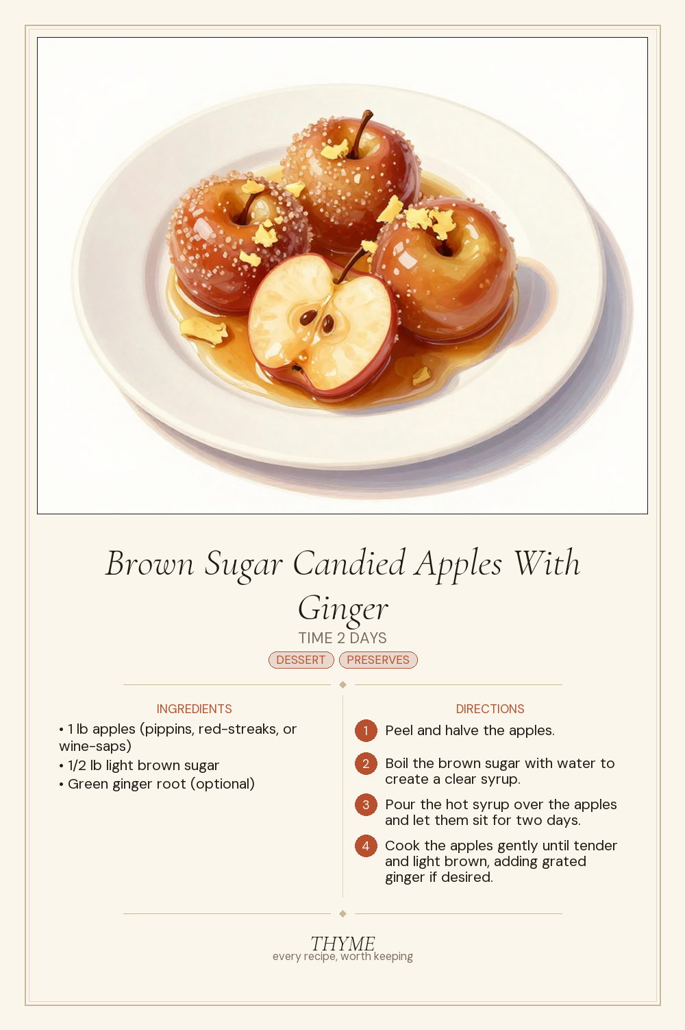 Brown Sugar Candied Apples With Ginger