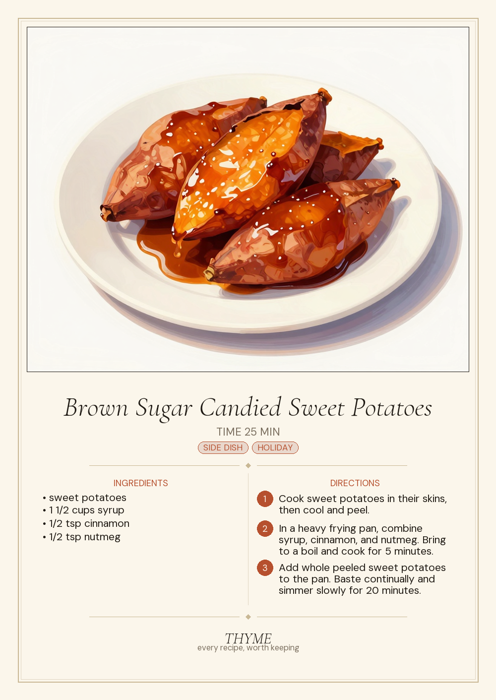 Brown Sugar Candied Sweet Potatoes