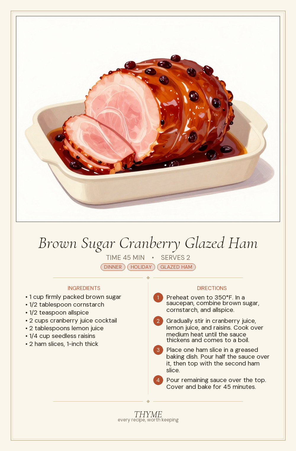 Brown Sugar Cranberry Glazed Ham