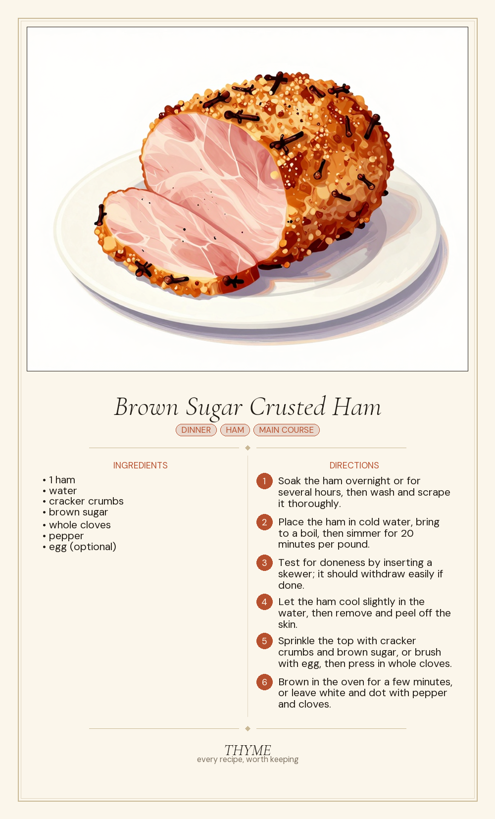 Brown Sugar Crusted Ham