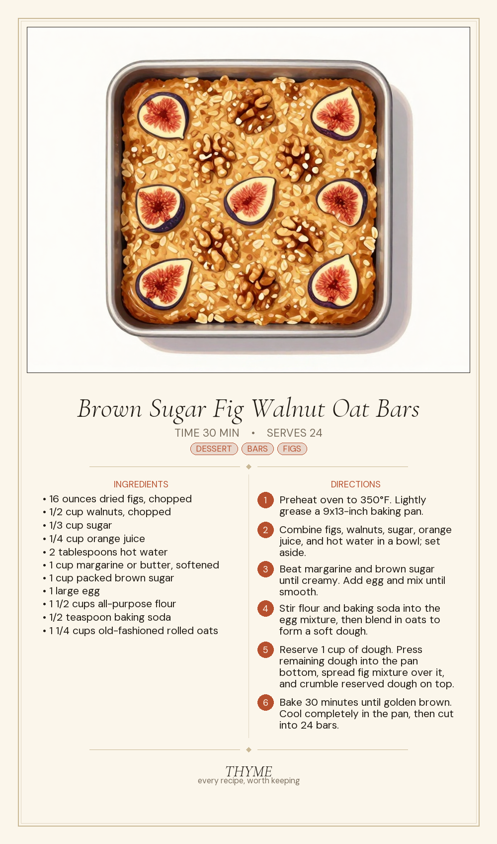 Brown Sugar Fig Walnut Oat Bars